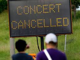 image of cancelled concert sign